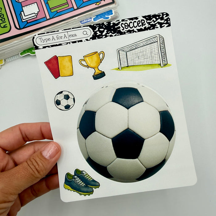 Sports Balls Jumbo Journaling Sticker Pocket
