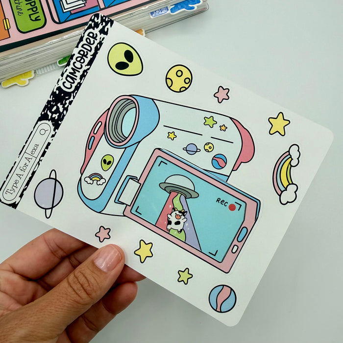 Camcorder Jumbo Journaling Sticker Pocket