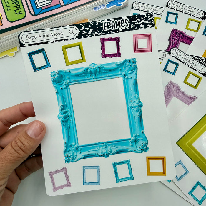 Colorful Frame Jumbo Journaling Sticker Pocket