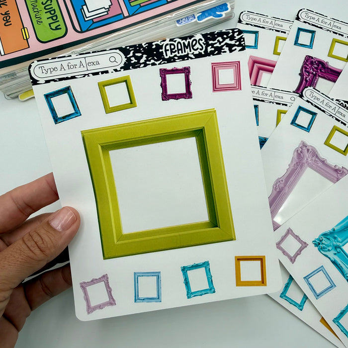 Colorful Frame Jumbo Journaling Sticker Pocket