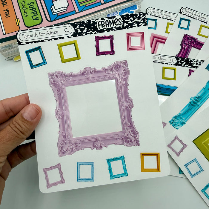 Colorful Frame Jumbo Journaling Sticker Pocket