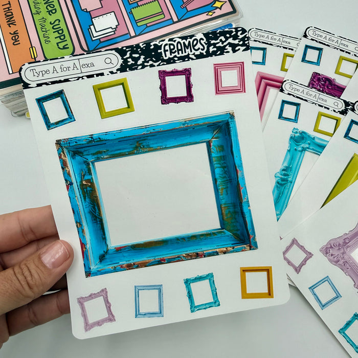 Colorful Frame Jumbo Journaling Sticker Pocket