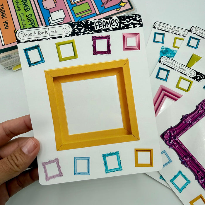 Colorful Frame Jumbo Journaling Sticker Pocket