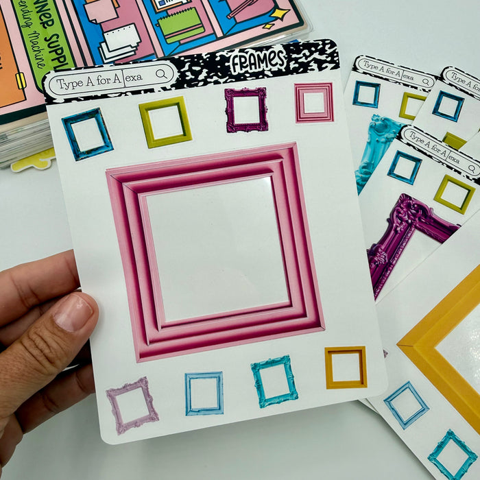 Colorful Frame Jumbo Journaling Sticker Pocket
