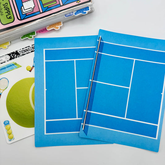 Tennis Court Full Page Stickers