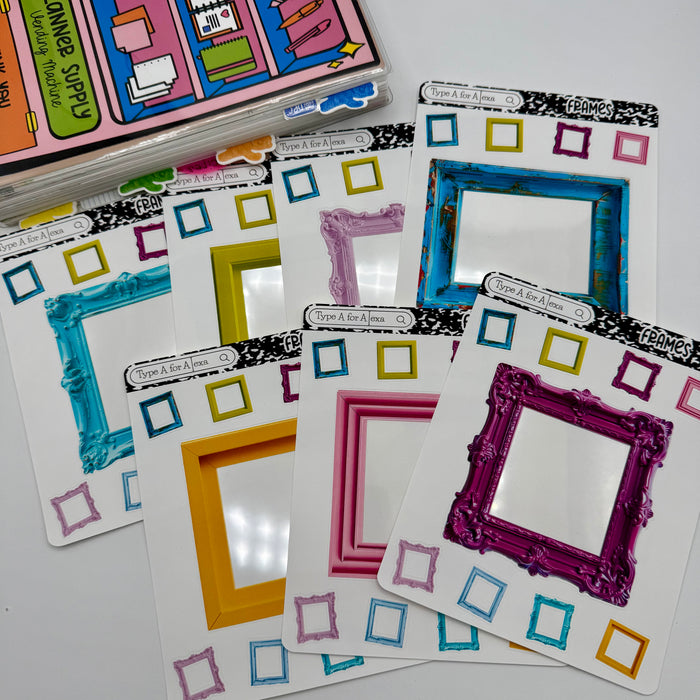 Colorful Frame Jumbo Journaling Sticker Pocket
