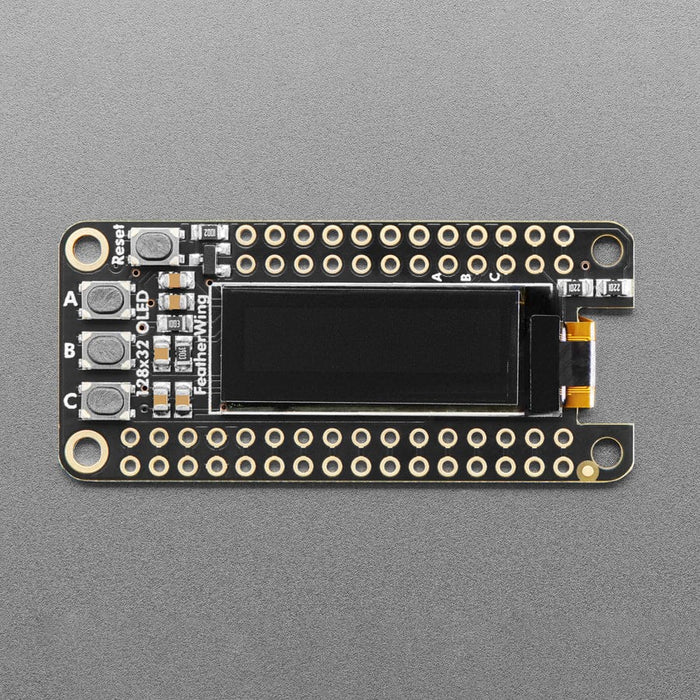 Adafruit FeatherWing OLED - 128x32 OLED Add-on For Feather by Adafruit - The Pi Hut