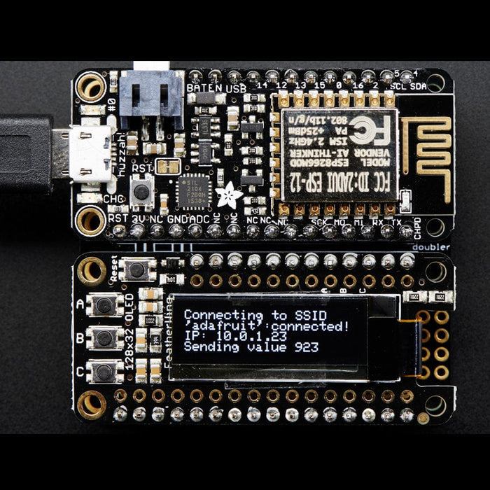 Adafruit FeatherWing OLED - 128x32 OLED Add-on For Feather by Adafruit - The Pi Hut
