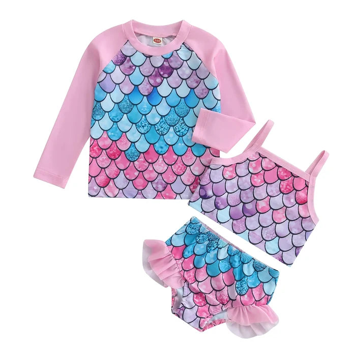 ALOHA Bikini and Long-Sleeve Top Swim Set