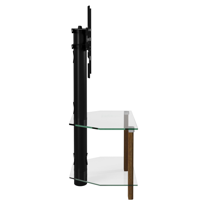 Alphason Century Cantilever Corner Stand 800mm, Up to 55" - Walnut & Clear Glass TV Furniture – view 4