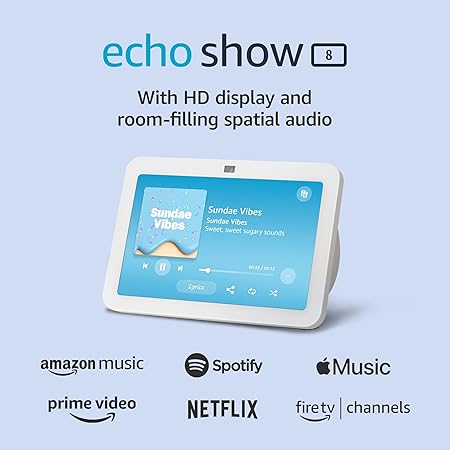 Amazon Echo Show 8 3rd generation 2023 (newest model), With Spatial Audio, Smart Home Hub, and Alexa