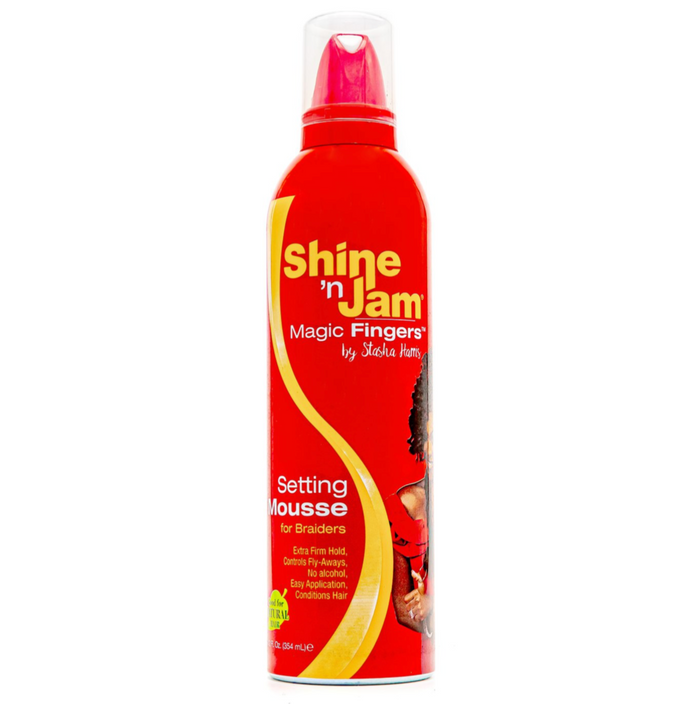 Ampro Shine 'n Jam Magic Fingers Setting Mousse For Braiders 12oz
