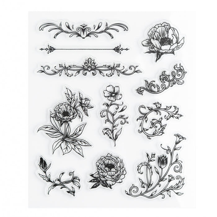 Antique Floral Acrylic Stamps - Archer and Olive