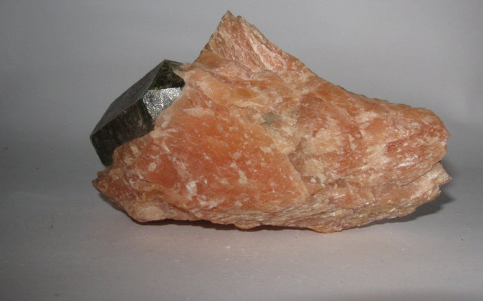 Apatite in Calcite Matrix - Yates Mine, Otter Lake, Quebec | Of Coins & Crystals
