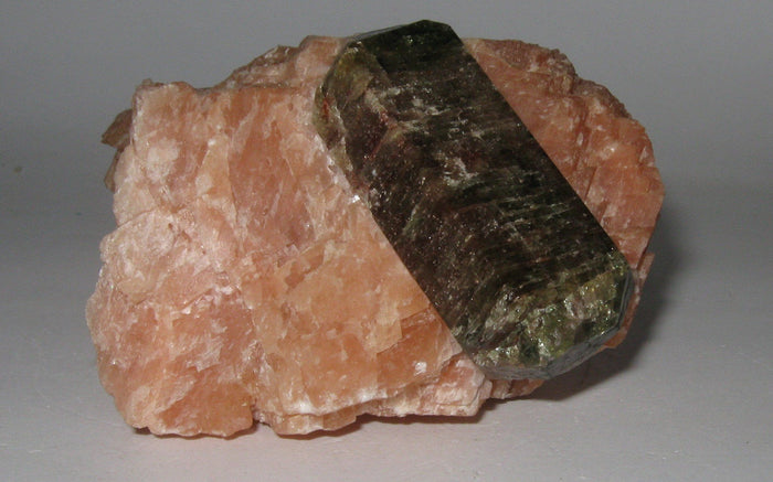 Apatite in Calcite Matrix - Yates Mine, Otter Lake, Quebec | Of Coins & Crystals