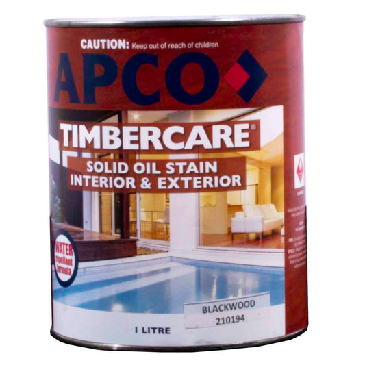 Apco Timbercare Solid Oil Stain Blackwood 1L