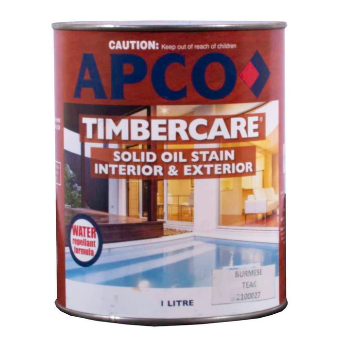Apco Timbercare Solid Oil Stain Burmese Teak 1L