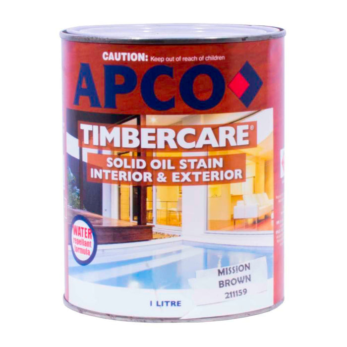 Apco Timbercare Solid Oil Stain Mission Brown 1L