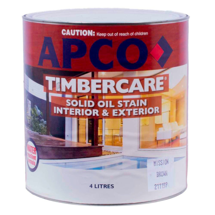 Apco Timbercare Solid Oil Stain Mission Brown 4L