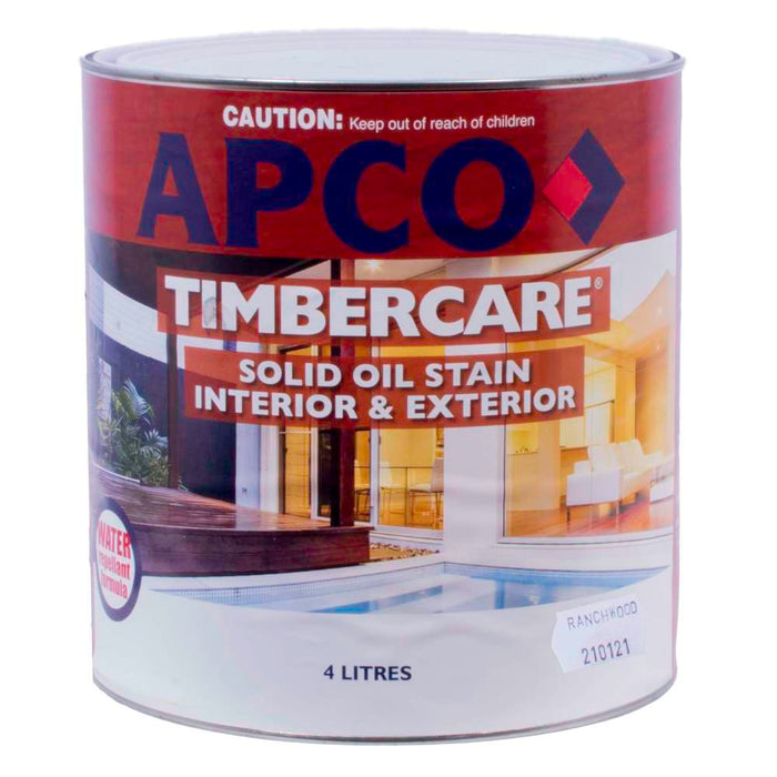 Apco Timbercare Solid Oil Stain Ranchwood 4L