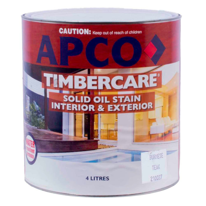 Apco Timbercare Solid Stain Burmese Teak 4L