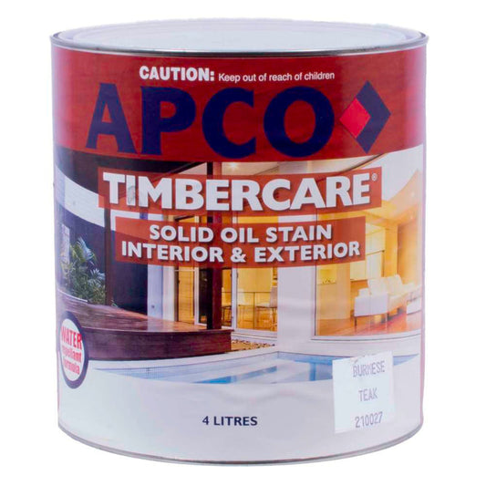 Apco Timbercare Solid Stain Burmese Teak 4L
