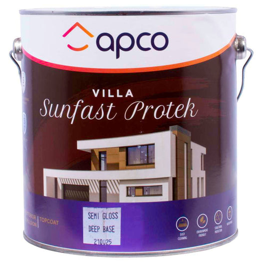 Apco Villa Sunfast Protek Top Coat Semi Gloss Acrylic Deep Base 4L