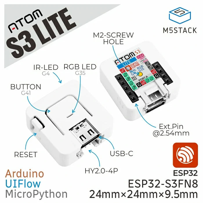 AtomS3 Lite ESP32S3 Dev Kit - m5stack-store