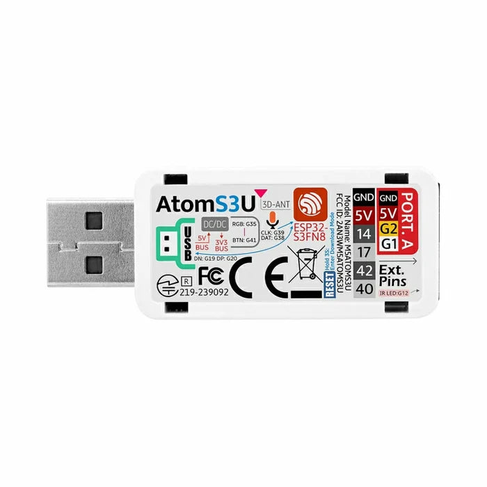 AtomS3U ESP32S3 Development Kit with USB-A - m5stack-store