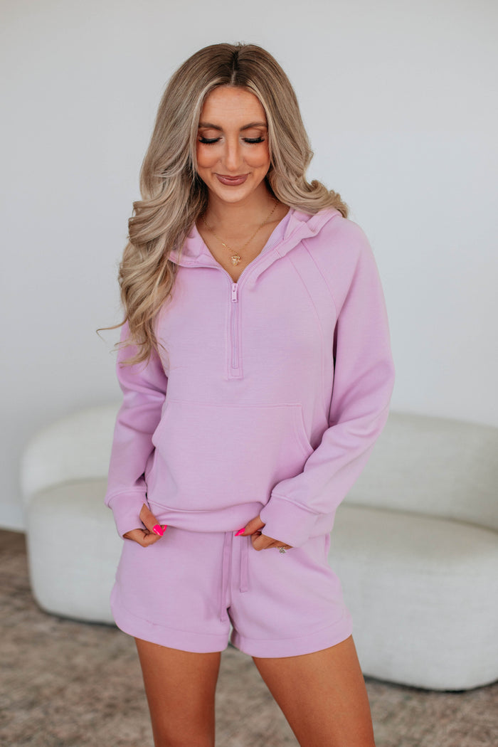 Aubrie Half-Zip Pullover - Lilac
