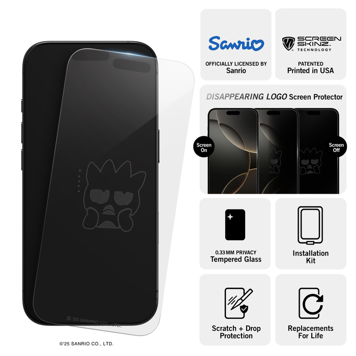 Badtz-Maru x Screen Skinz Thinking iPhone Clear Screen Protector Screen Skinz