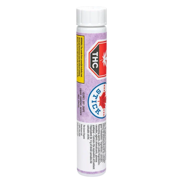 Tall front-facing tube photographed on white background showing a purple label and THC symbol for BC Organic Mandarin Zktz.
