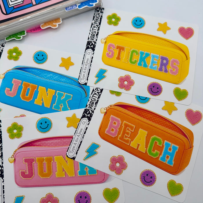 Beach Varsity Pouch Jumbo Journaling Sticker Pocket