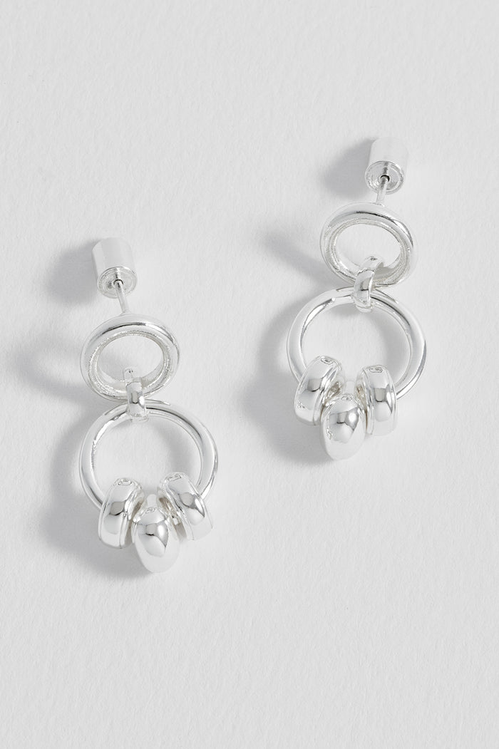 Beaded Circle Drop Earrings