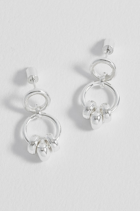Beaded Circle Drop Earrings