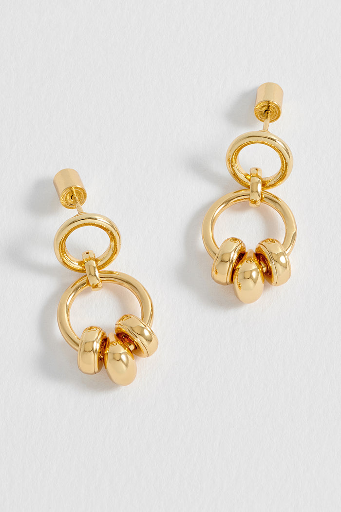 Beaded Circle Drop Earrings