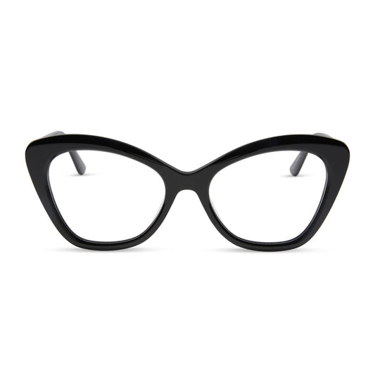 diff eyewear featuring the betty cat eye prescription glasses with a black frame front view