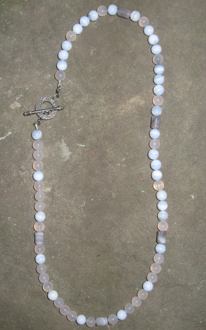 Blue Lace & Botswana Agate with Chalcedony | Of Coins & Crystals