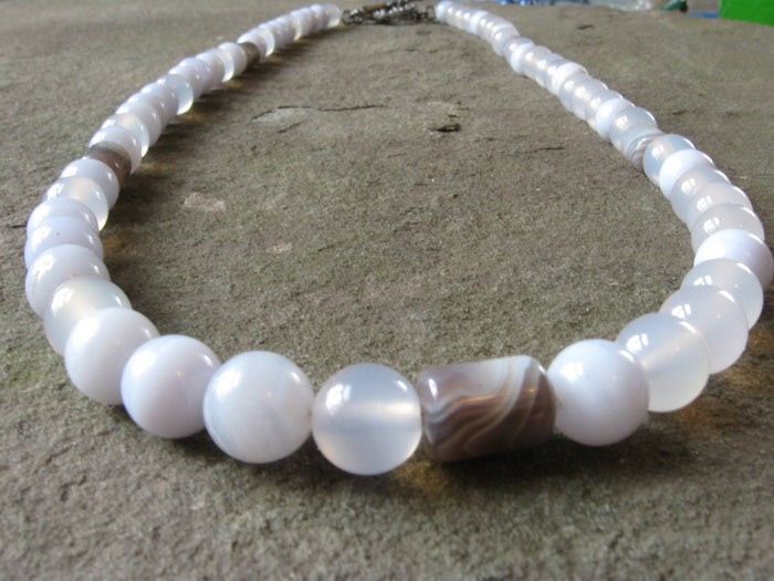Blue Lace & Botswana Agate with Chalcedony | Of Coins & Crystals