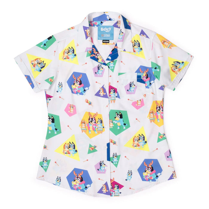 RSVLTS XS Bluey Women's Short Sleeve Shirt Bluey "Magic Xylophone" – Women's KUNUFLEX Short Sleeve Shirt