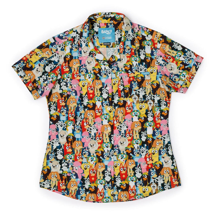 RSVLTS XS Bluey Short Sleeve Shirt Bluey  "Primary Pals" – Women's KUNUFLEX Short Sleeve Shirt