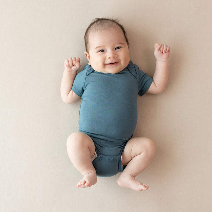 Infant wearing blue Bodysuit in Atlantic