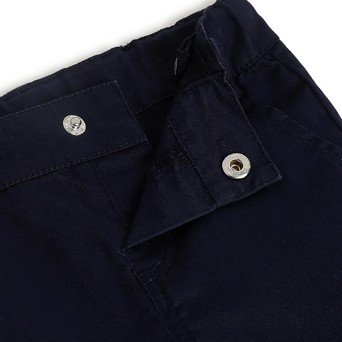 Boys Dark Blue Solid Shorts