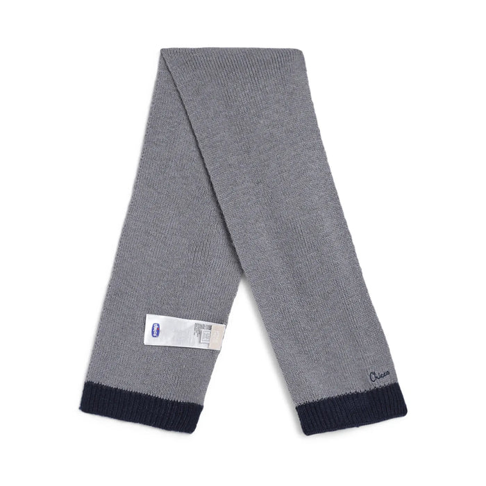 Boys Navy Blue & Grey Woollen Hat with Scarf