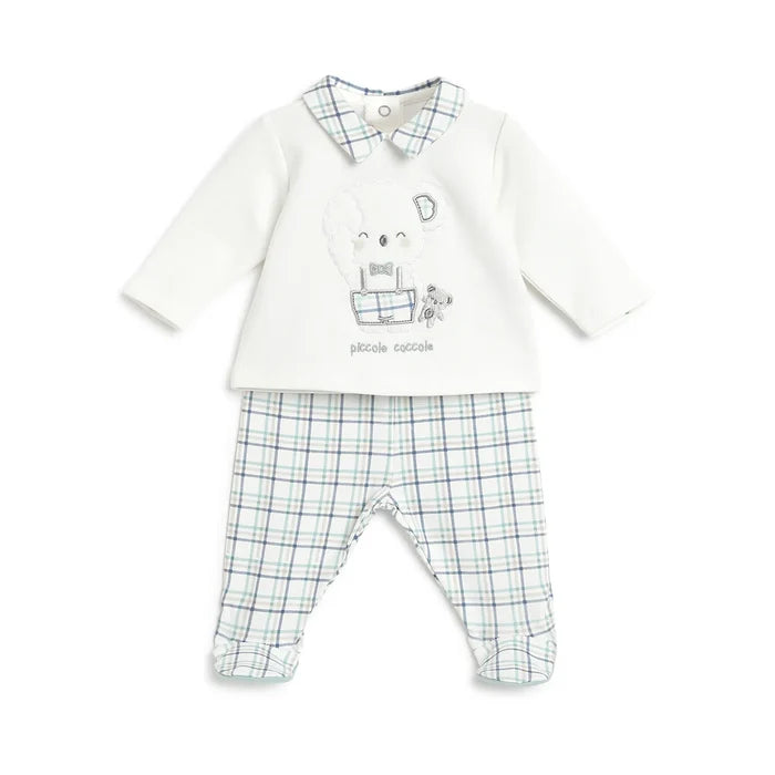 Boys White Applique Sweater with Leggings