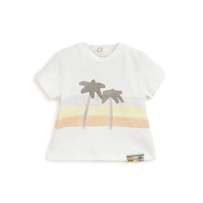 Boys White Printed T-shirt