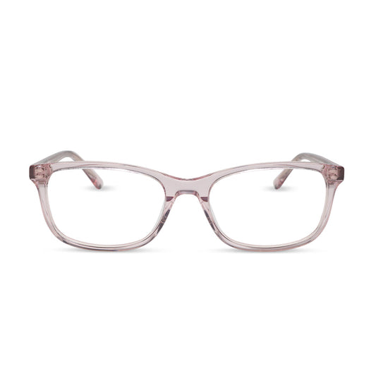 diff eyewear featuring the bradford rectangle prescription glasses with a rose crystal frame front view
