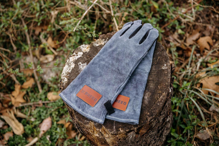 This is an image of the Breeo Leather Fire Gloves