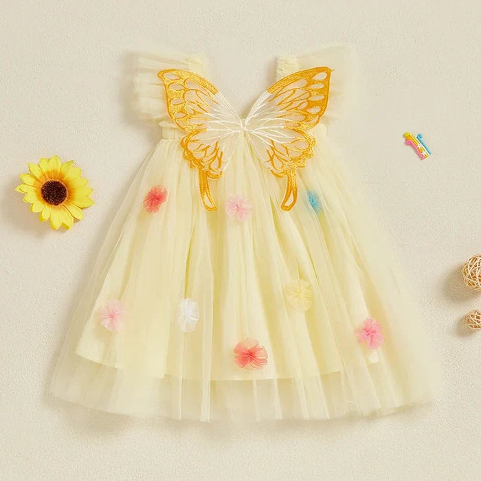 BUTTERFLY Pompom Tulle Dress