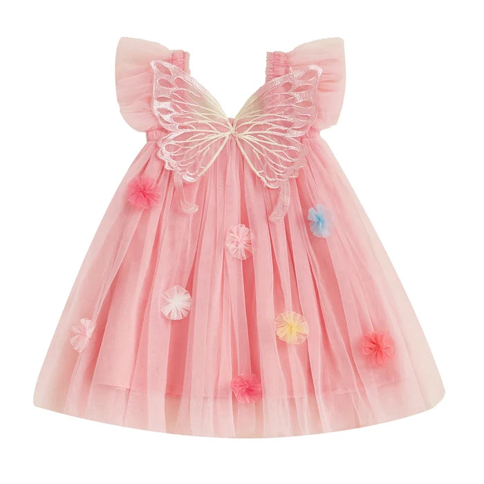 BUTTERFLY Pompom Tulle Dress